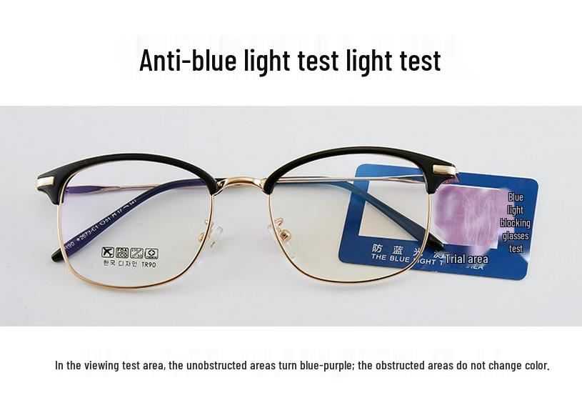 Trendy Unisex Blue Light Blocking Eyeglasses with Retro Design & Prescription Lenses