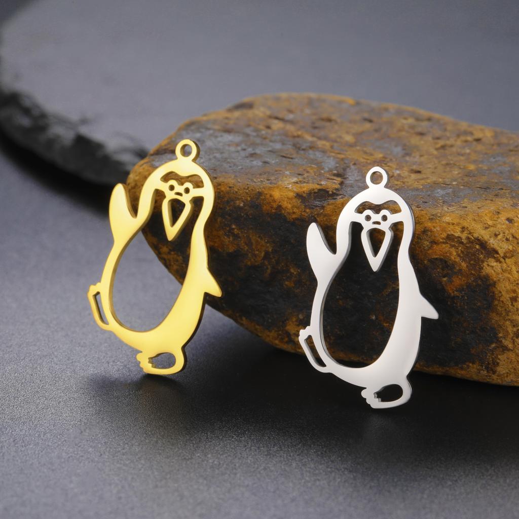 Penguin Stainless Steel Pendant For Men And Women Fashionable And Cute Animal DIY Accessories Valentine's Day Gift Jewelry Gift