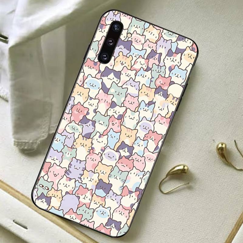 Japanese Cat Phone Case For Samsung A 13 21 30 31 32 51 52 53 70 for Huawei Honor 50 60 70 for OPPO Vivo
