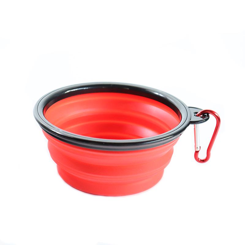 Portable Pet Folding Bowl for Dogs: Outdoor Travel Dish with Buckle