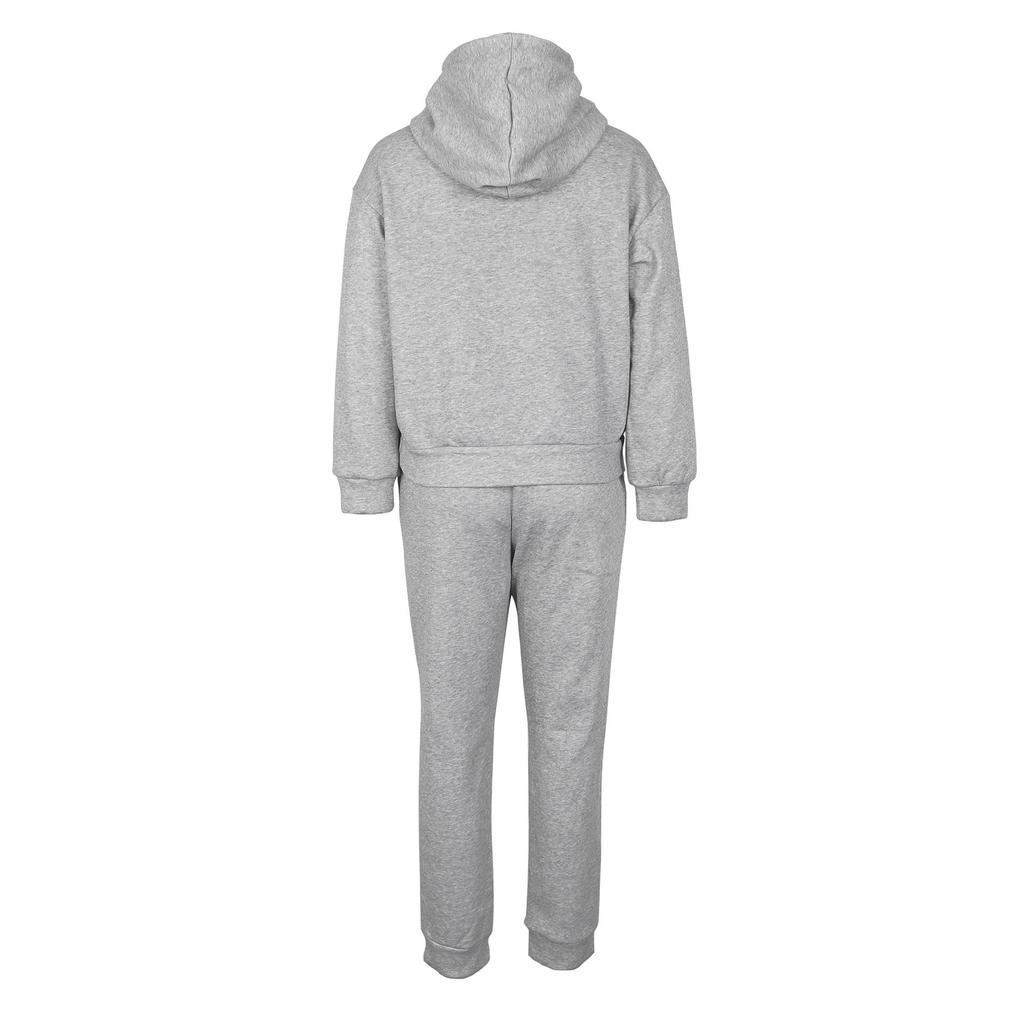 Europäischer & Amerikanischer Damen Einfarbiger Hoodie Zweiteiliger Plus Samt Laufanzug - Herbst/Winter Sportbekleidung
