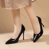 Fashion Women Shoes Pointed Toe Pumps Leather Dress High Heels Solid Color Sexy Shallow Mouth Spring Autumn Elegant Woman Heeled Shoes