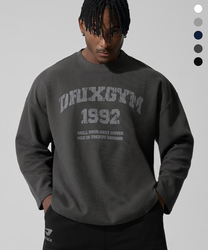 DRIX Waffle Graphic Oversized Long Sleeve_5 Colors