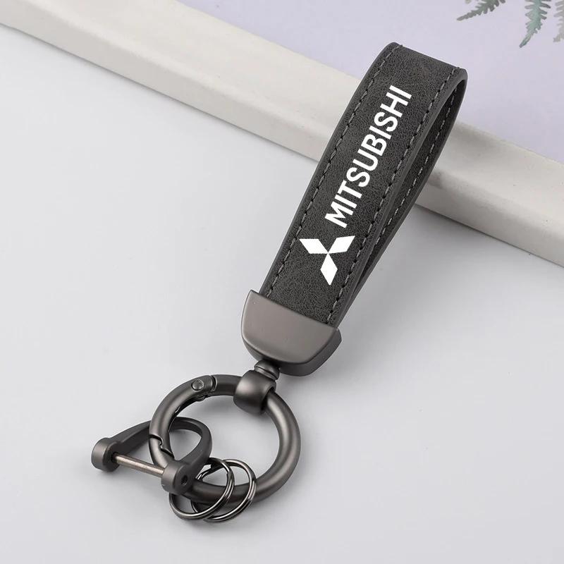 cxbkdv1 Car Logo Key Chain Rings Luxury Suede Leather Keychain For Mitsubishi Outlander Lancer EX ASX Pajero L200 Keyring Accessories