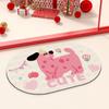 Ins Style Cute Modern Pink Puppy Toilet Bathroom Door Mat Shower Room Non-slip Absorbent Foot Mat