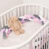 Green 1.5m Braided Knot Pillow Soft Plush Long Bolster for Bed Rail Decor