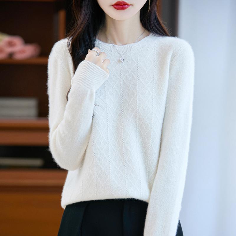 Dámský kašmírový svetr Kašmír Qinghe 30% kašmír 70% vlna podzimní a zimní pulovr hřejivý a módní
