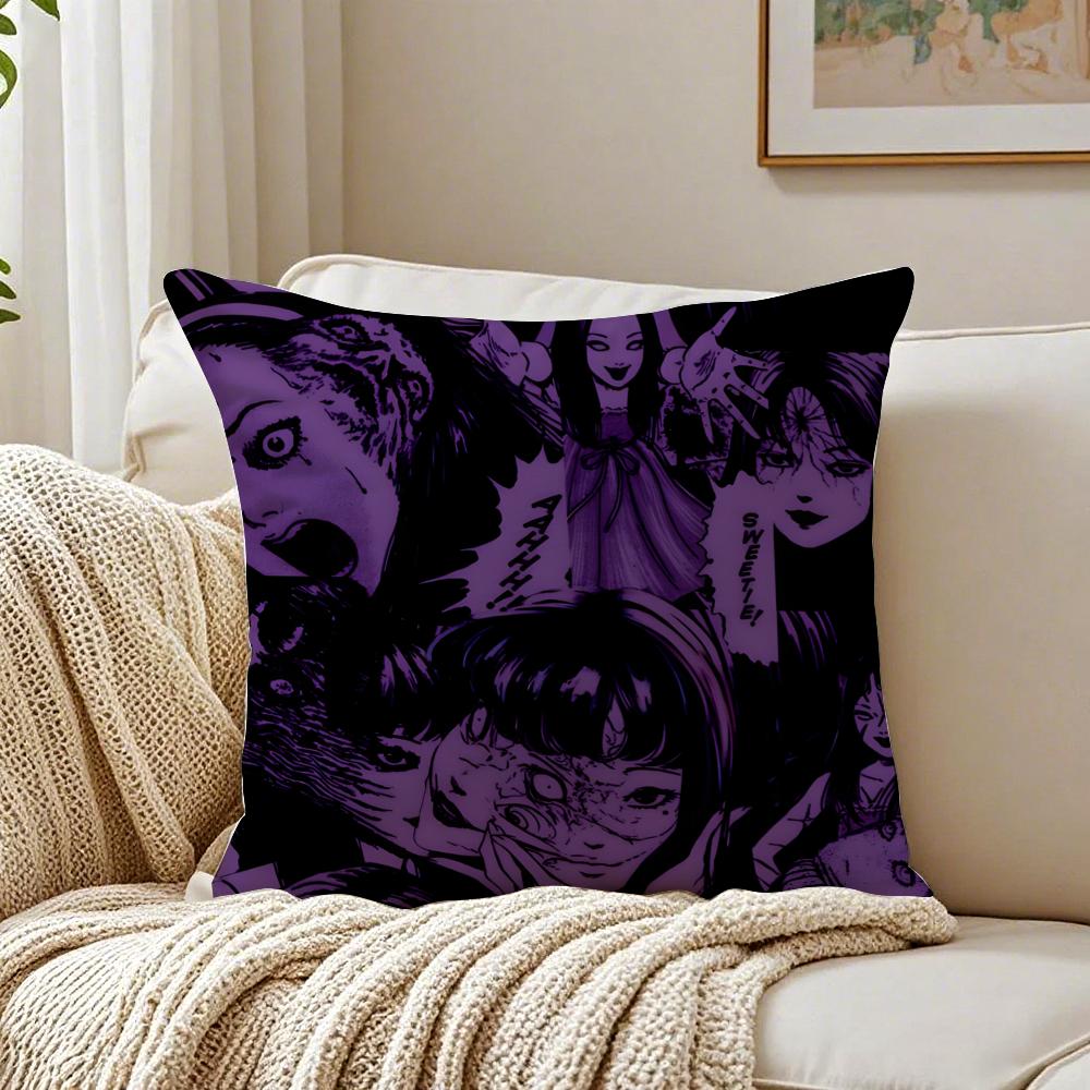 Manga Horror JJunji Ito TTomie Cushion Cover Pillowcase Antidustmite Living Room Sofa Decor Cushion Room