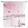 Watercolor Pink Cherry Blossom Ink Chiffon Sheer Curtains for Living Room Bedroom Decoration Window Voiles Tulle Curtain Drapes