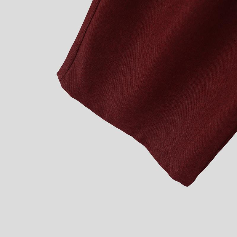 INCERUN Autumn Men's Zipper Waist Casual Baggy Wide Legs Pants Long Trousers