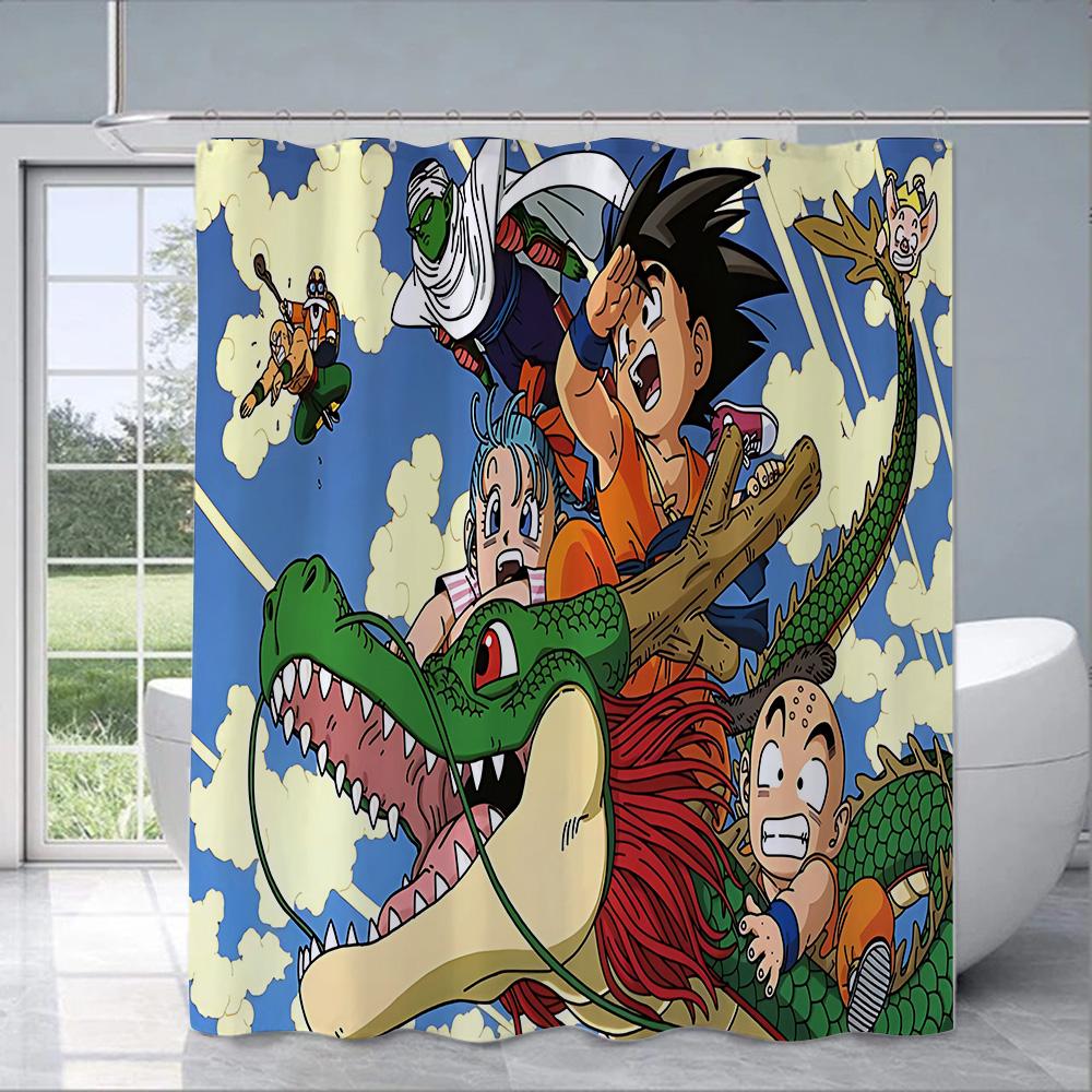 Anime B-balls Shower Curtain Waterproof Polyester Fabric Paint Bath Curtains B-balls Bathroom Decor D-dragons Curtain With Hook