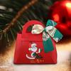1PC Xmas Party Decor Hand Gift Bag Christmas Candy Boxes Santa Claus Print PU Leather Candy Box