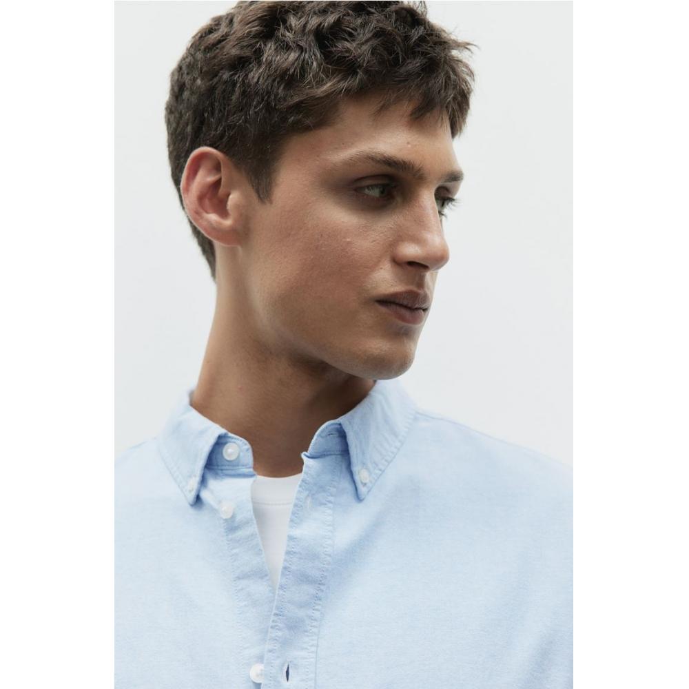 H M Regular Fit Oxford sHirt ligHt Blue