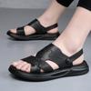 Summer New Sandals Men's Topcoat Cowhide Soft Sole Massage Beach Shoes Men's Casual Dual purpose Slippers