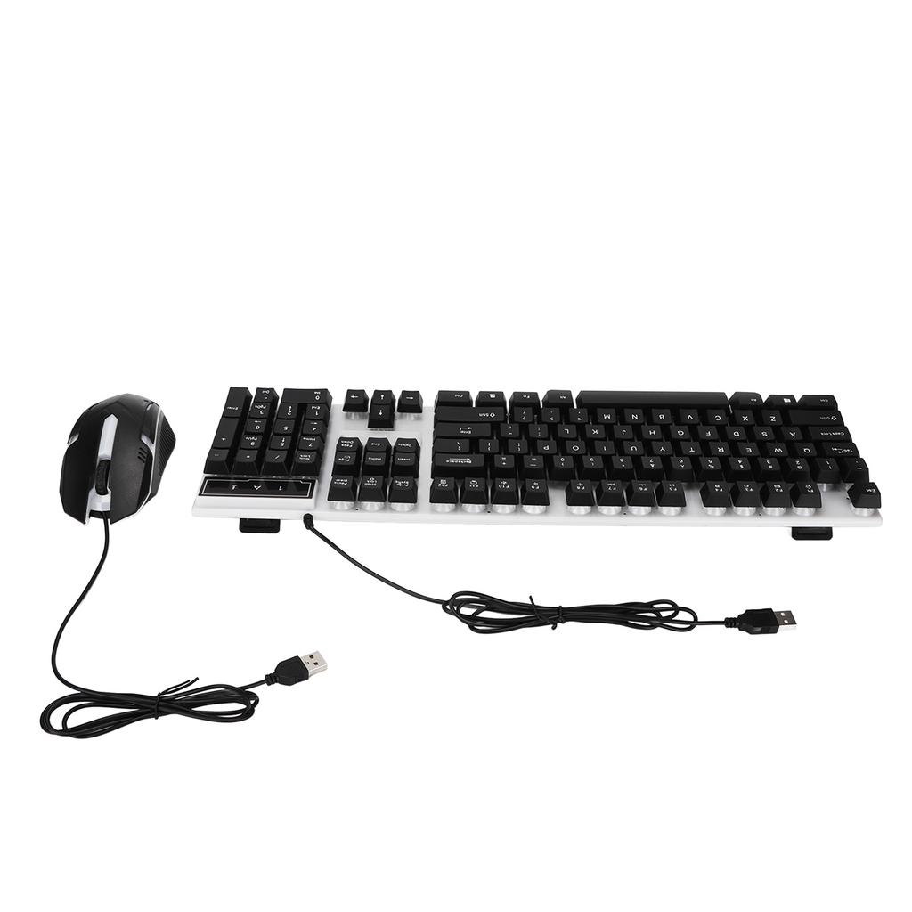 104 Key Keyboard Mouse Set Backlight USB Colorful Ergonomic Stable Backlit Keyboard Mouse Combo