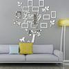Family Tree Wall Decal Sticker - Acrylic 3D DIY Mirror Sticker Photo Frames Quotes Wall Decor Removable Wall Art Decals Decorations for Bedroom
