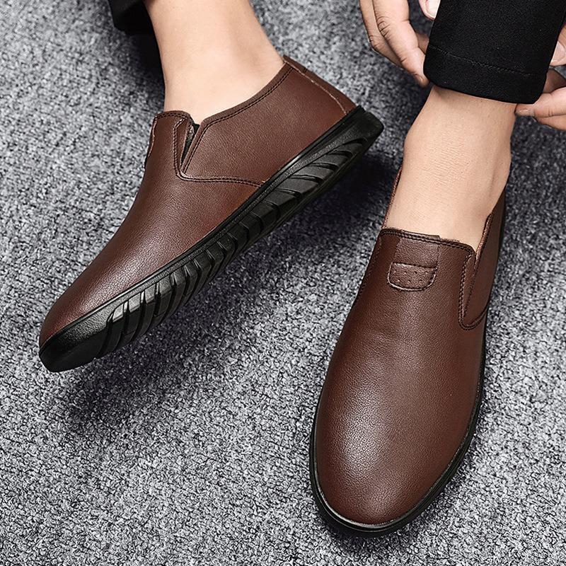 Leather shoes men's new casual leather shoes men's British business leather shoes work dad shoes driving shoes men's shoes