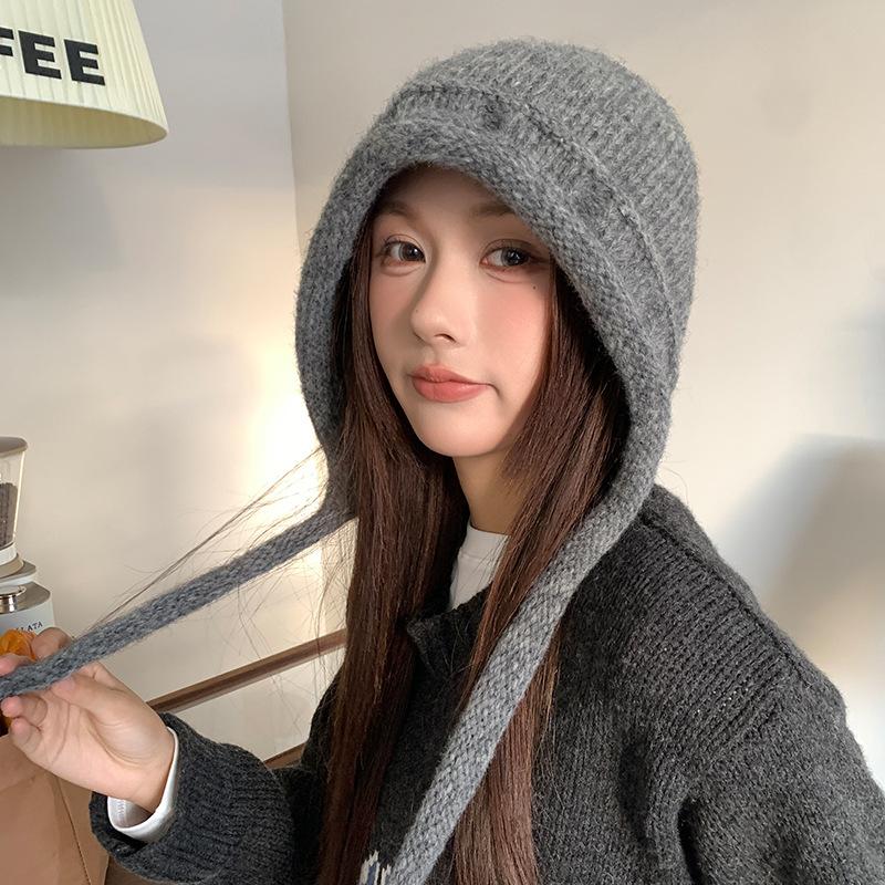 Vintage Fair Island Hat Women'S Windproof And Cold-Proof Wool Hat Warm Ear Protector Lei Feng Hat Show Face Small Knitted Hat