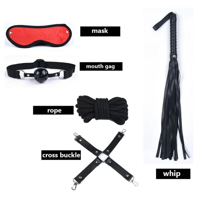 Adjustable Leather BDSM Bondage Set Body Harness Handcuffs Straps Erotic Intimate Party Game Adult Toys for Couples
