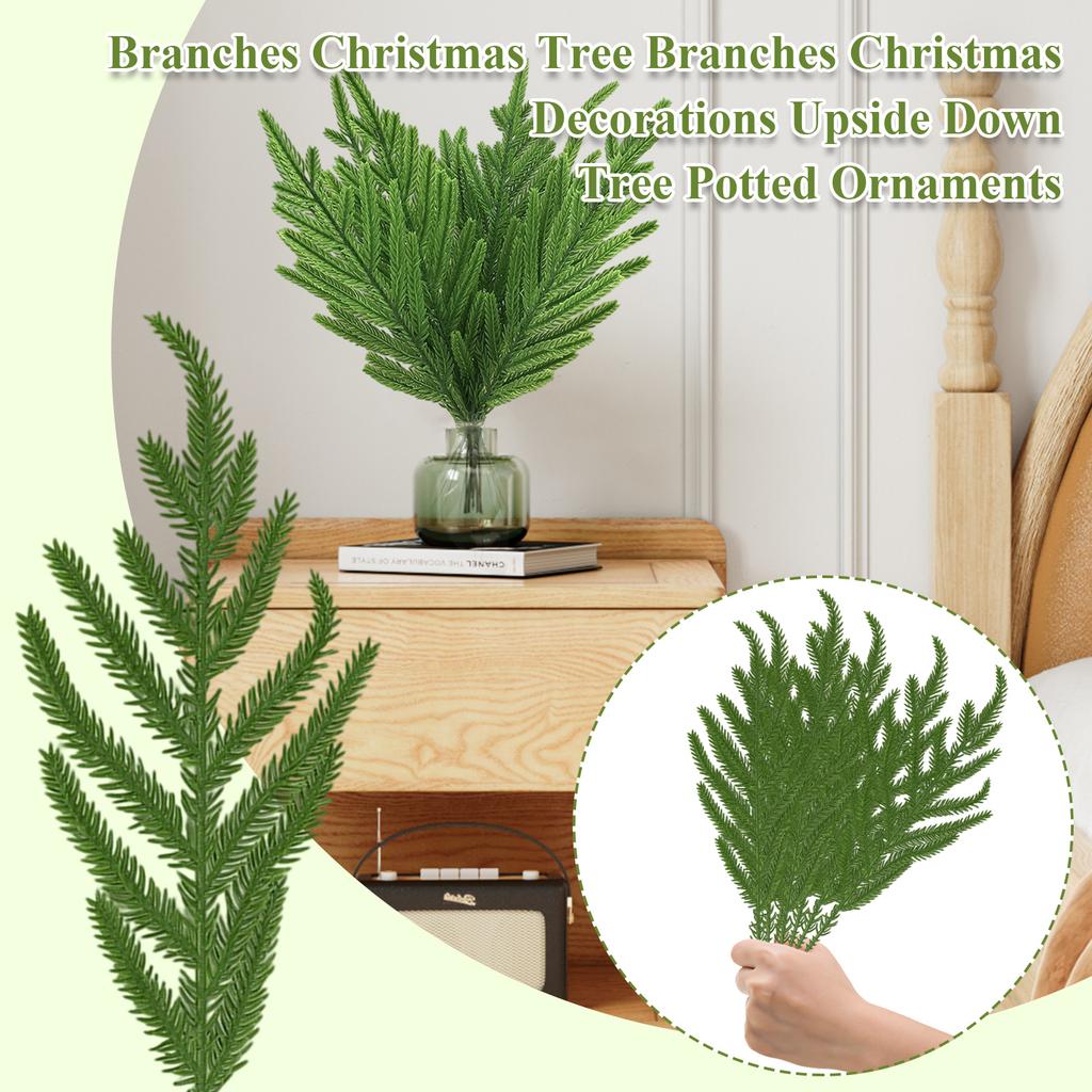 Simulation Branches PE Branches Christmas Tree Branches Christmas Decorations Upside Down Tree Potted Ornaments