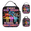 Every 67 Six Seven 6-7 Funny Brainrot Lunch Bag Vintage Lunch Box Travel Portable Thermal Tote Handbags Print Cooler Bag