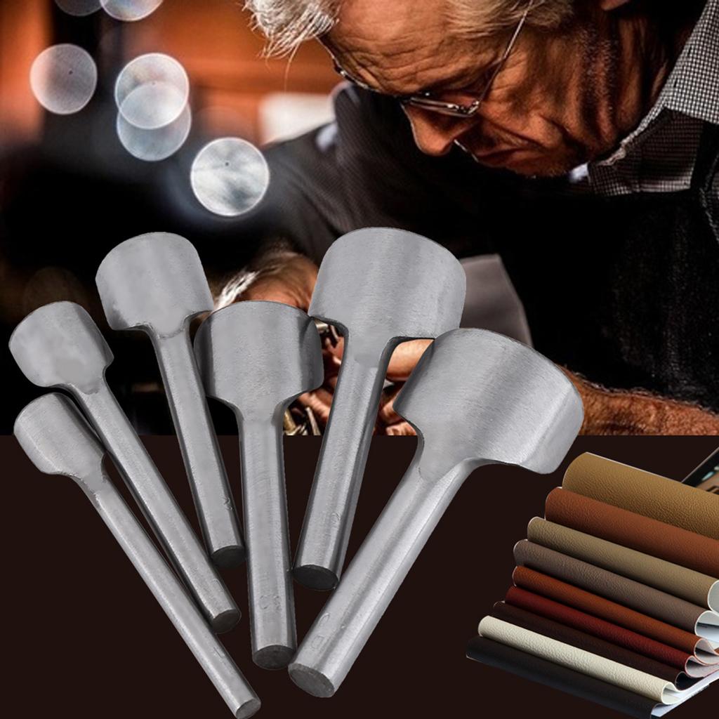 6pcs  Set DIY Leather Carft  Half  Round Punch Belt End Cutter For Home Leather Sewing(15 40mm)