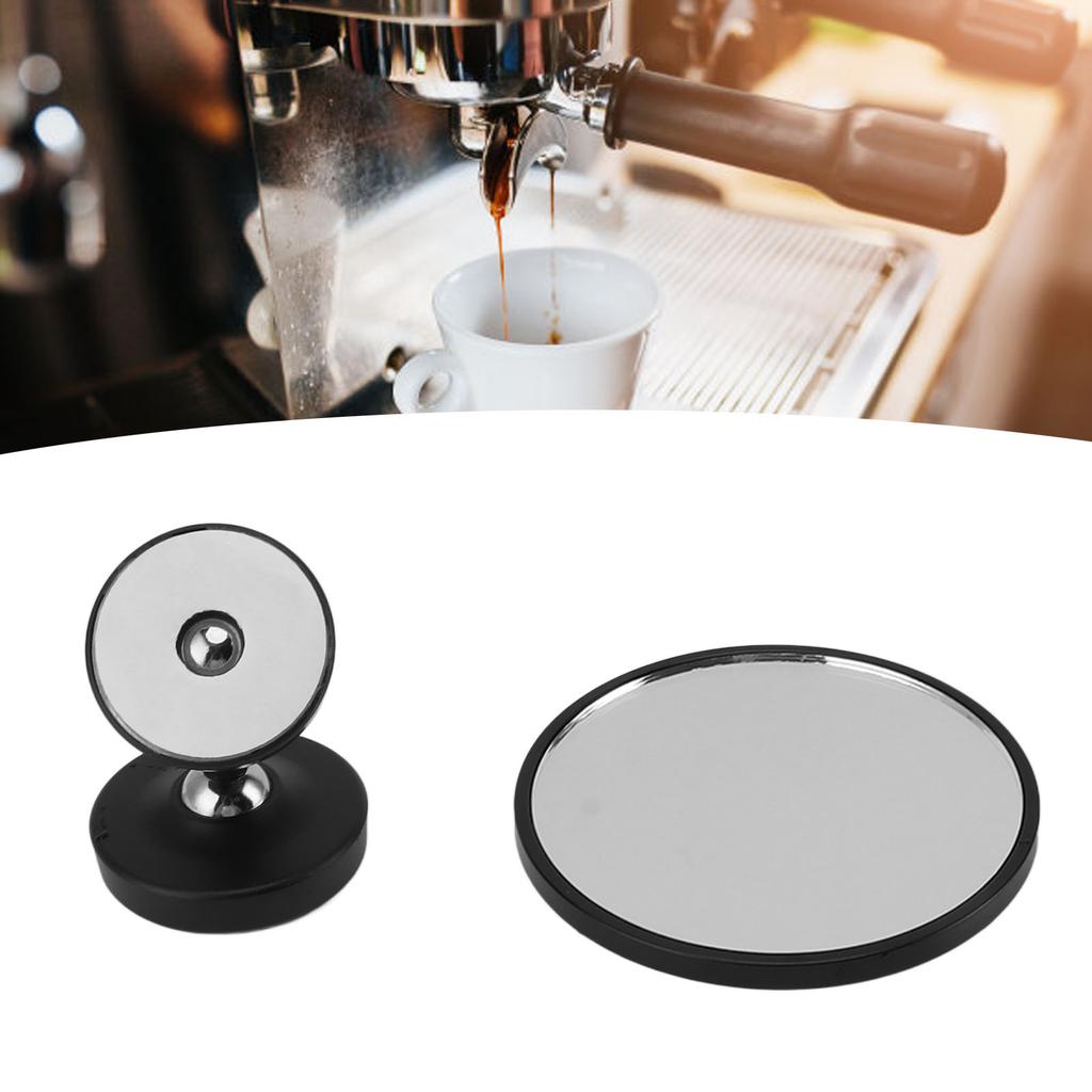 Coffee Maker Magnetic Mirror with 360 degrees  Rotating Base Aluminum Alloy Dual   Joints Coffee   Rate Observation Reflector Mirror