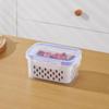 Refrigerator Fruit Vegetable Drain Storage Box, Airtight Lidded Plastic Fresh-Keeping Container, Freezer & Kitchen Food Organizer Bin