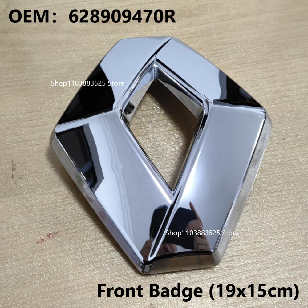 19x15cm Argent OEM 628909470R Badge Emblème Avant de Voiture pour Renault Megane Captur Clio 4 MK4 Fluence Accessoires de Badge SS1