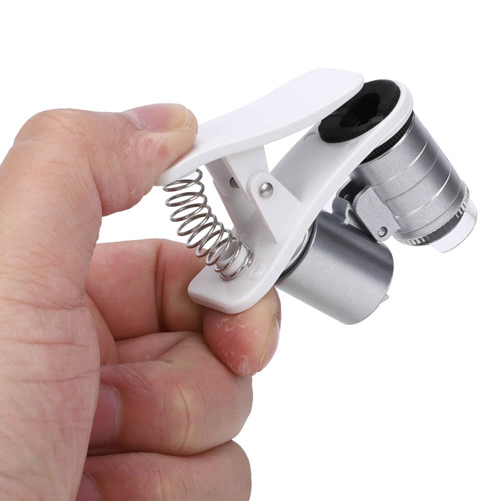60X Mini Microscope Pocket Loupe Magnifying Glass LED Counterfeit Detector Magnifier