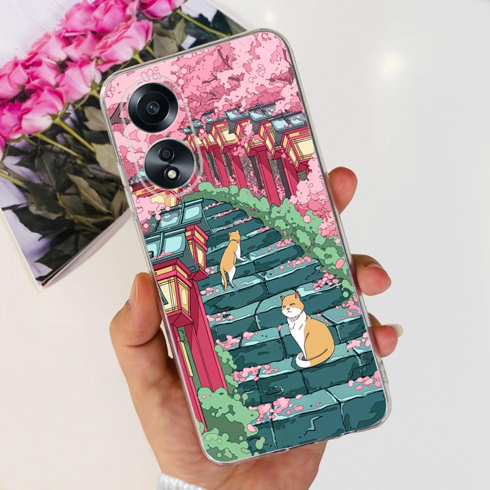 For Cover Oppo A58 4G CPH2577 Case Love Heart Butterfly Cover Shell For Oppo A78 5G 4G CPH2565 Soft Clear TPU Bumper Etui