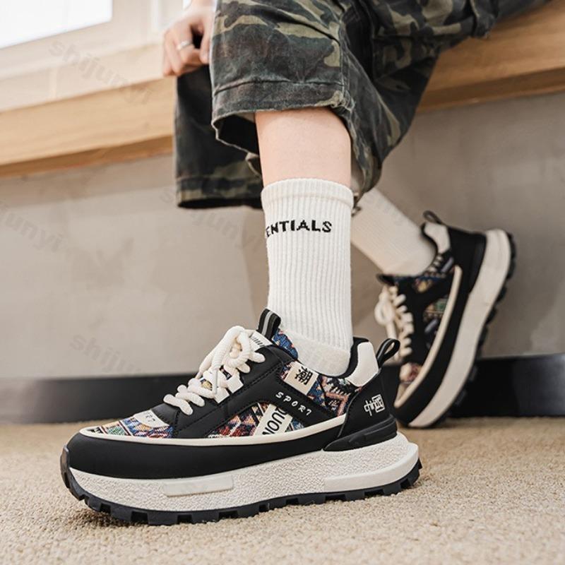 Fashion Men's Fashion Trend Casual Sport Shoes 2025 Spring New Breathable Comfortable Versatile Thick Sole Shoes Low Top Chunky sneakers