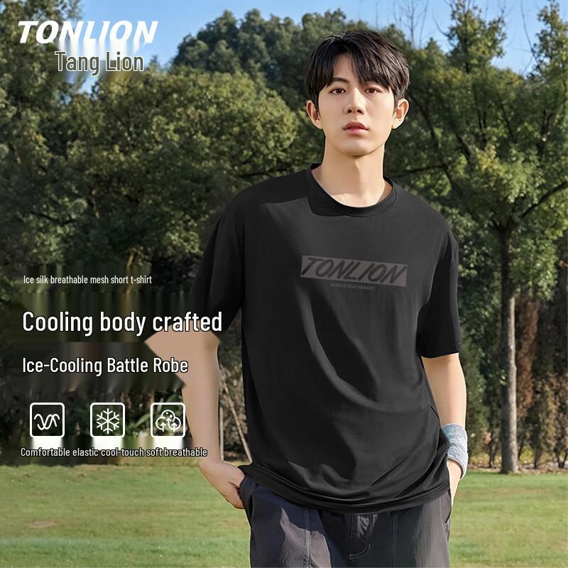 TonLion Men s Ice Silk Breathable Quick-Dry T-Shirt M