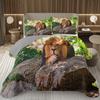 Lion Bedspread Twin King Safari Wild Aninal Coverlet Western Farmstyle Quilt Set Soft Luxury Reversible Grey Quilted Bedding Set