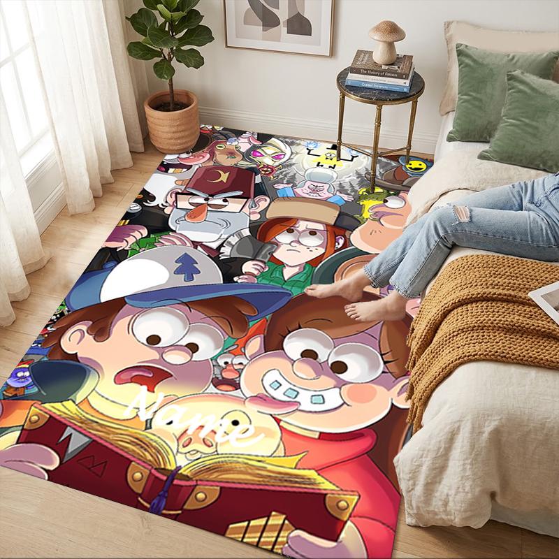 Custom Name Forest Friends Living Room Non-Slip Area Rug Soft Carpet for Bedroom Kids Playroom Sofa Office Home Decor Doormat