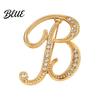Strong Buckle Brooch English Letter with Sparkling Rhinestones Lightweight Thin
