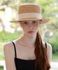 Tatiana Ardennes Ribbon Band Natural Raffia Boater Hat Ht8198 Ivory