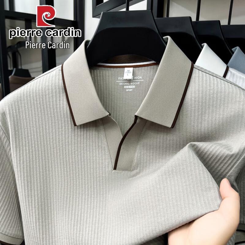 Pierre Cardin Men s Loose Fit Seagull Collar Short Sleeve Polo Shirt 48