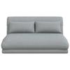 Adjustable Floor Footstool Light Grey Fabric