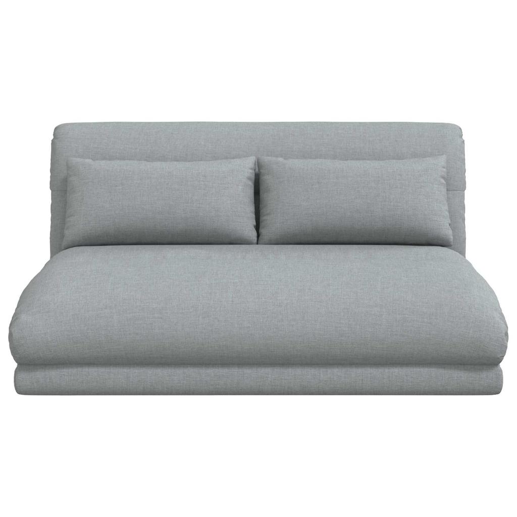 Adjustable Floor Footstool Light Grey Fabric