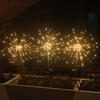 Solar-Powered Starry Sky Firework LED Lights - Copper Wire, Dandelion Shape, Waterproof for Outdoor Garden Decoration