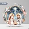 Nativity Scene Desktop Ornament, with Mary, Jesus & Wise Men - Flat Panel Religious Gift for Christmas, Epiphany, Home or Office Decoration, Christma