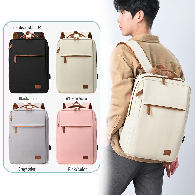 Versatile Large Capacity Color Block Business Travel Backpack