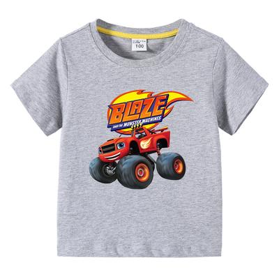 Blaze und die Monster-Maschinen Cartoon Kinder Lustige T-Shirts Baby Jungen Cooles Sommer T-Shirt Kinder Oberteile Mädchen Kleidung 1-10J