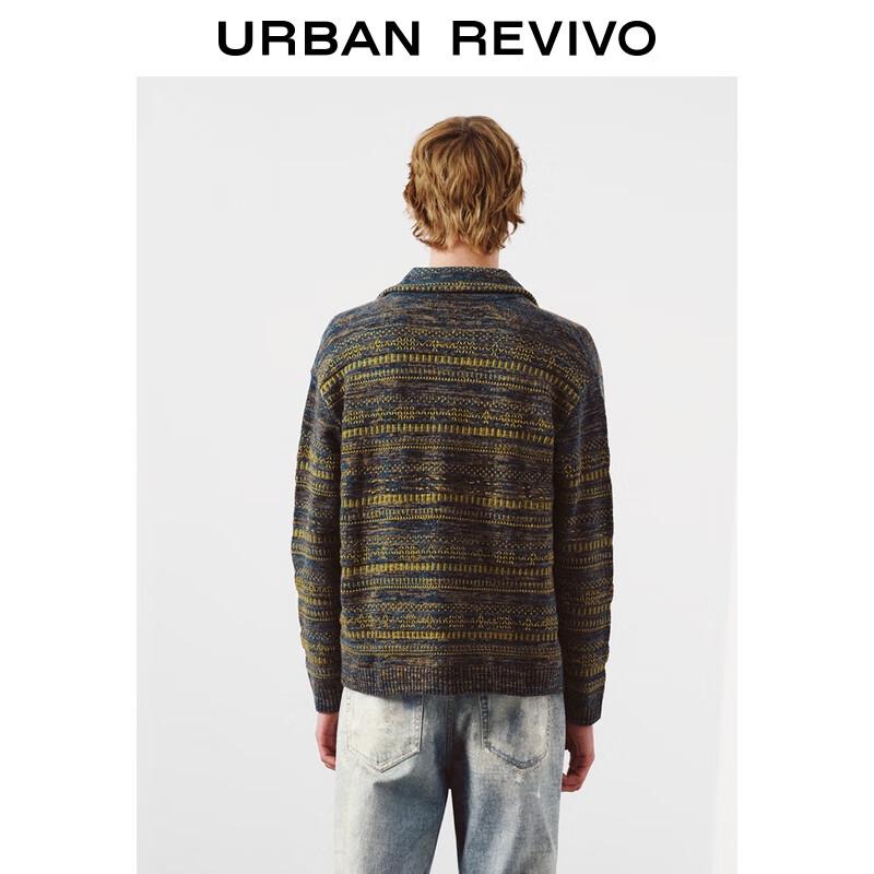 UR2025 Men's Flowing Texture Button Knit Cardigan