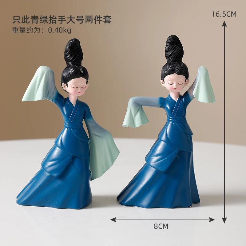 Resin Sculpture Ladies Handicraft Room Office Bookcase Female Ornaments Decor