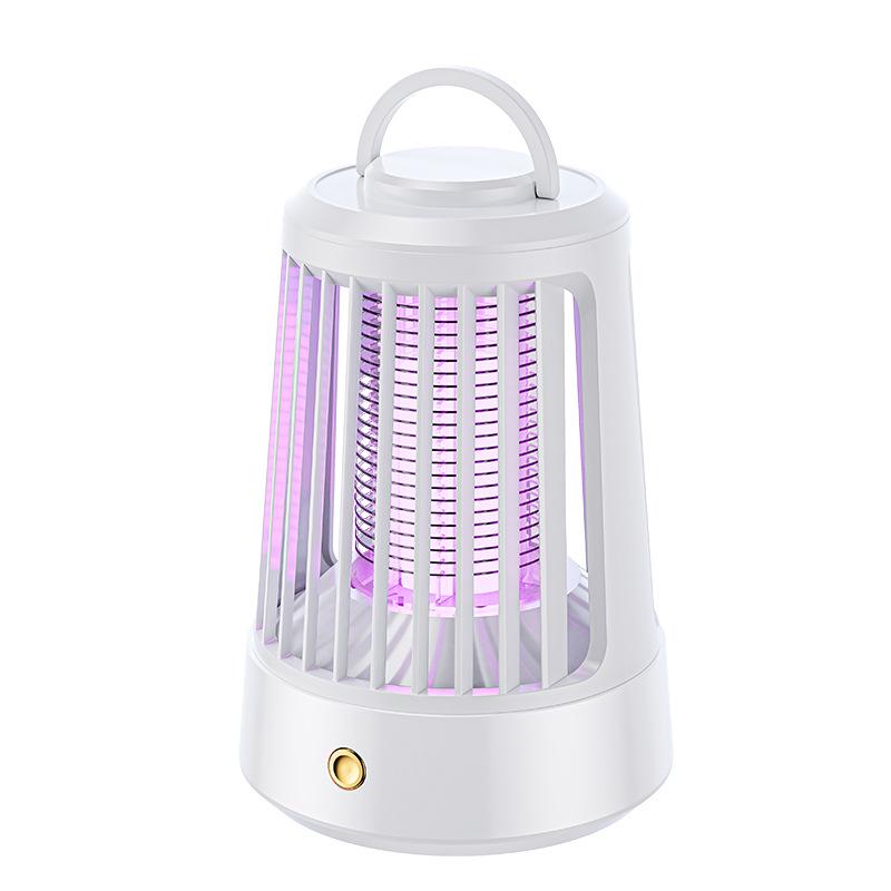 Lâmpada Matamoscas Elétrico com Carregamento USB - Uso Interno/Externo, Armadilha de Luz Roxa & Repelente.