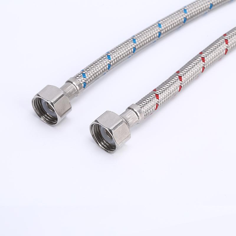 304 Stainless Steel High-Pressure Toilet Water Heater Hose - Hot/Cold, Explosion-Proof, Metal Braided, Single Cold Inlet
