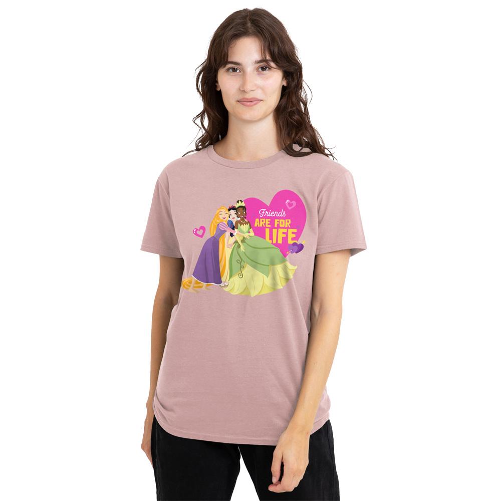 Disney Princess Womens/Ladies Friends Are For Life Valentine`s Day T-Shirt