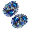 Elegant Round Crystal Ear Clips Colorful Rhinestone Earrings Stylish Non Pierced Ear Rings for Women Christmas Gift